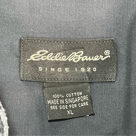 Vintage Eddie Bauer Shirt Mens Gray XL Long Sleeve Button Up Wrinkle Resistant - Picture 4 of 8